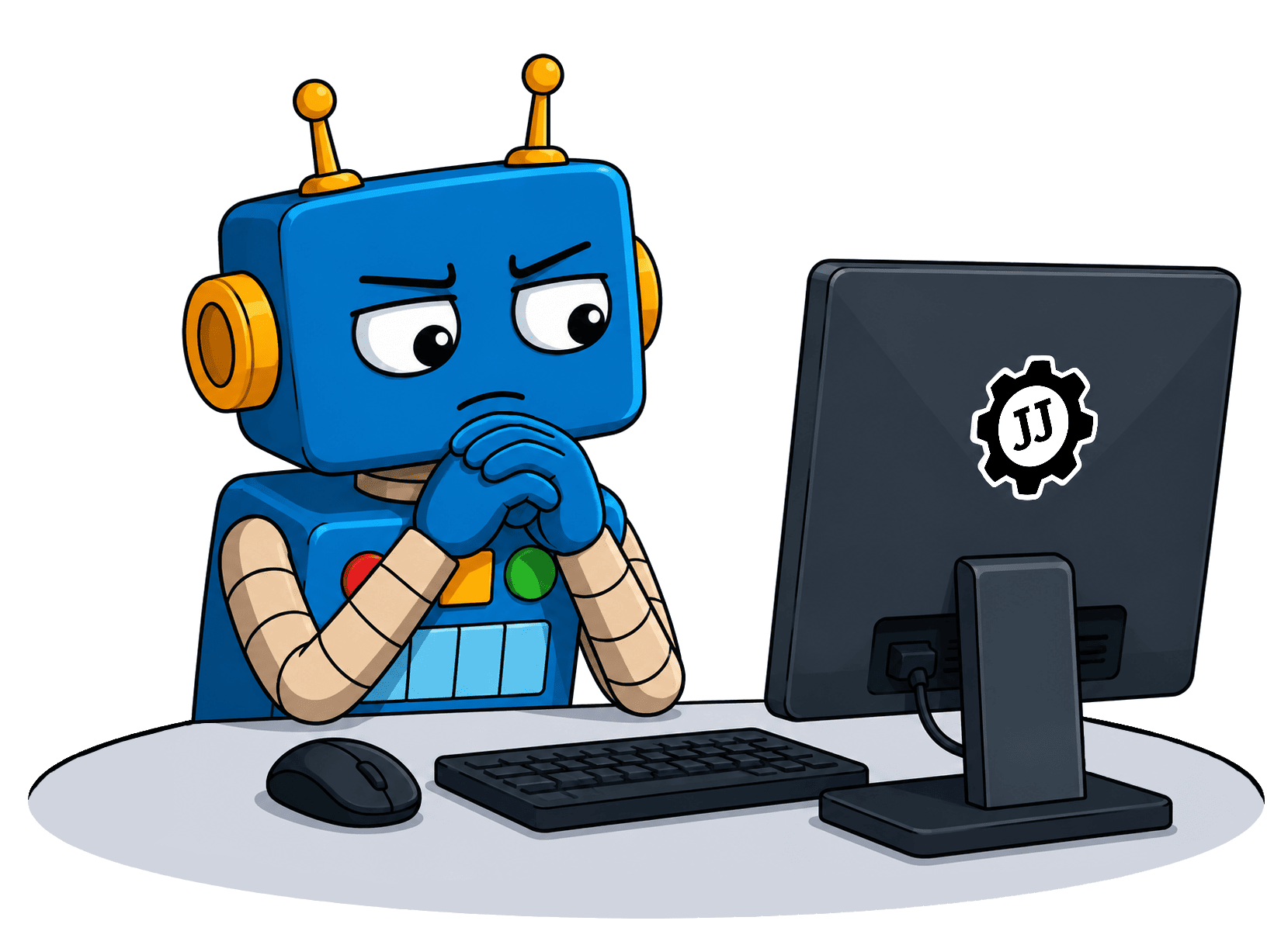 Robot programando en modo código